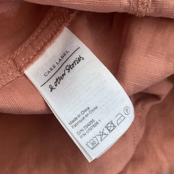 & OTHER STORIES Workwear Mini Button Down Dress In Rose Gold Color Size 10 - Picture 11 of 14